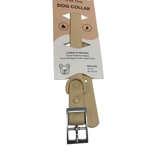 Medium Wild One Dog Collar All Weather Durable Flex-Poly Tan  12-15 inches - Picture 4 of 11